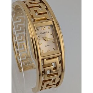 Peckโ & Peck Watch Women 19mm Case Gold Tone Hinge Bangle Band- New Battery